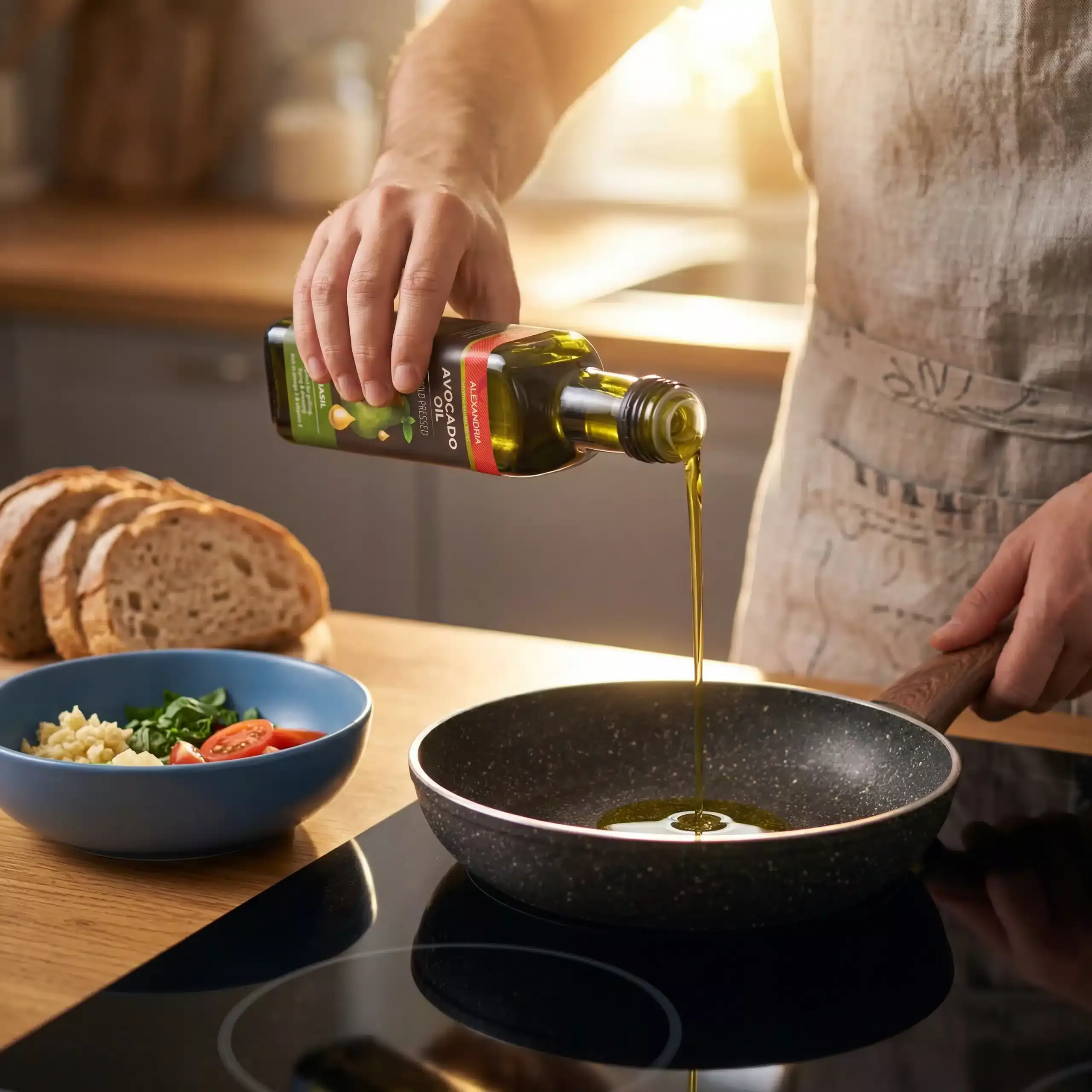 Alexandria avocado oil in a basil cooking moment